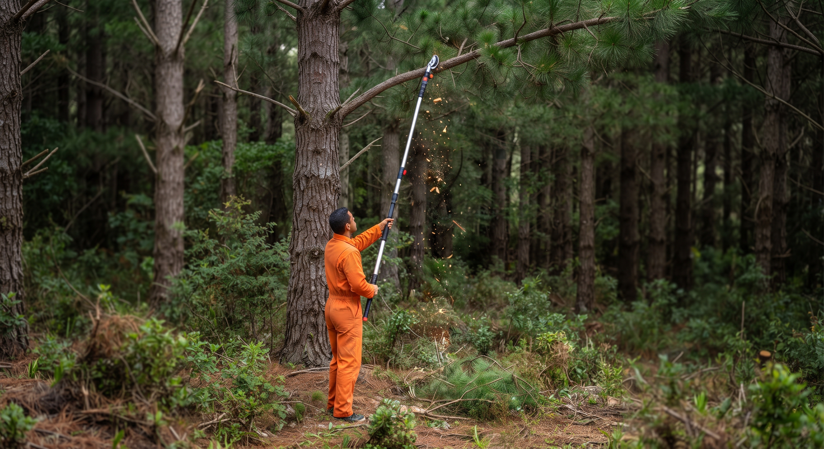 Poda técnica forestal en pino y eucalipto